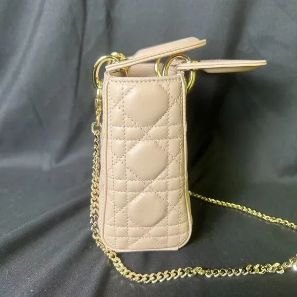 Lady Dior Mini Bag – Beige Lambskin with Gold Hardware - Picture 4 of 16